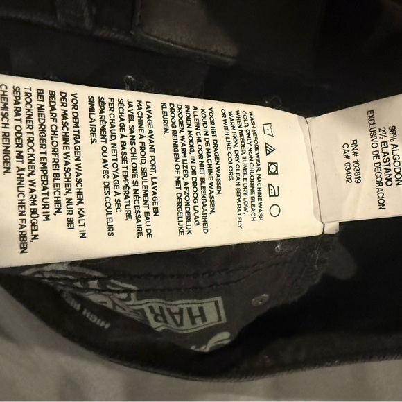 Harley-Davidson High Rise  Womens  Bootcut Black Jeans Size 32. - Picture 8 of 9
